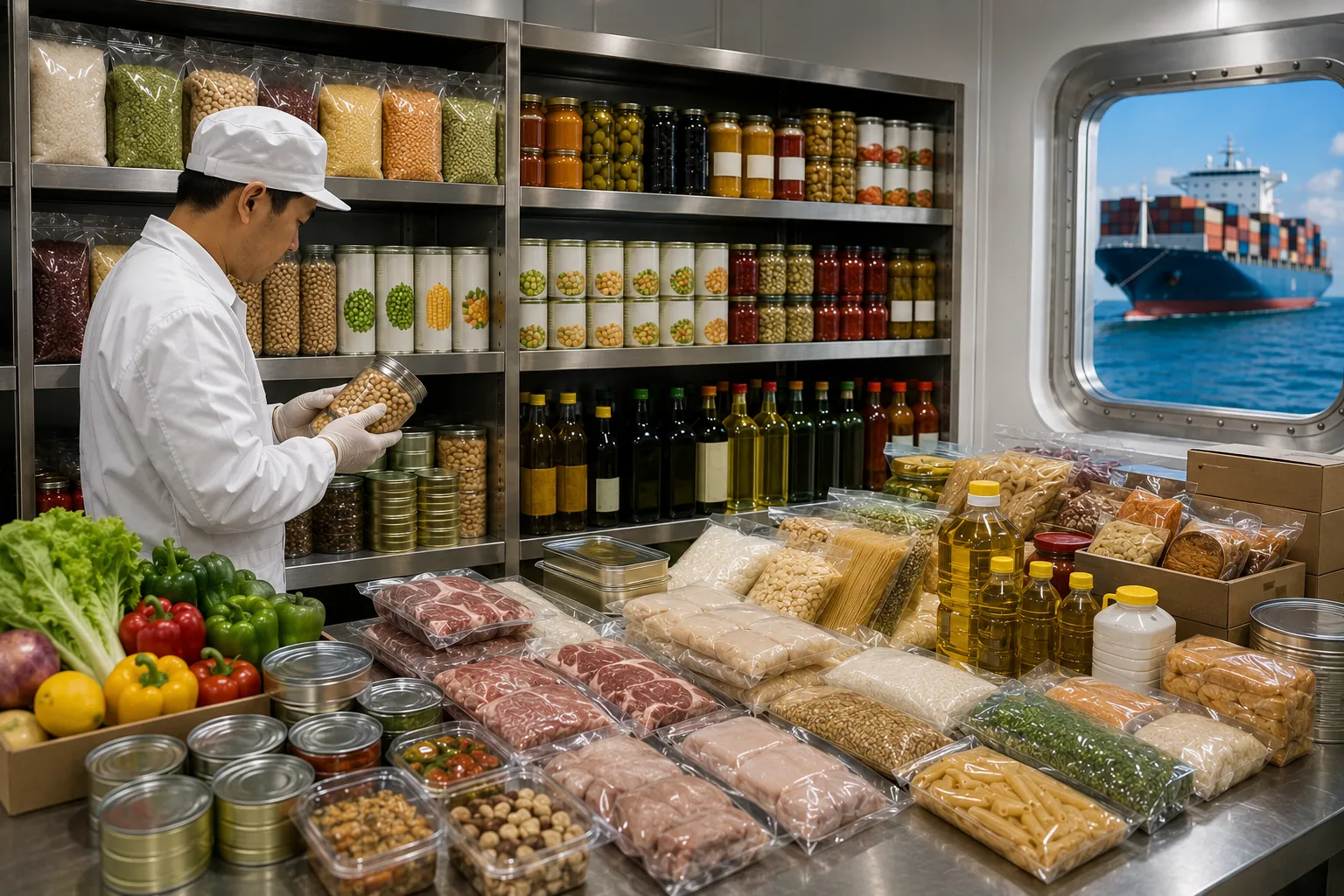 HACCP and ISO 22000 food safety inspection for marine provisions