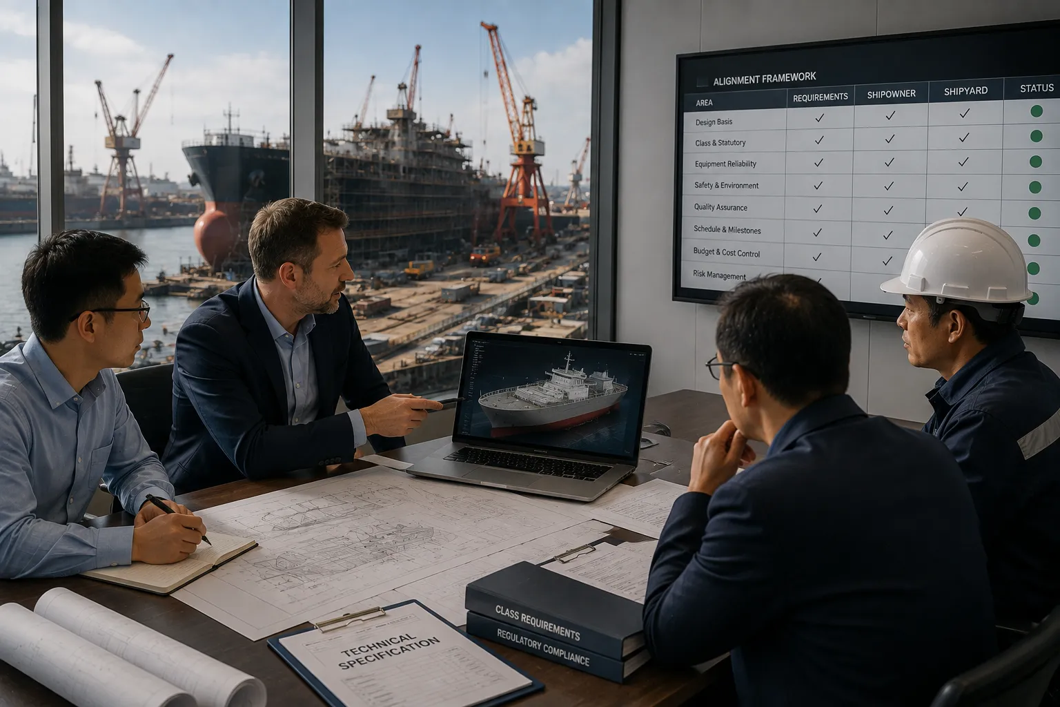 Shipyard tender evaluation and equipment selection review