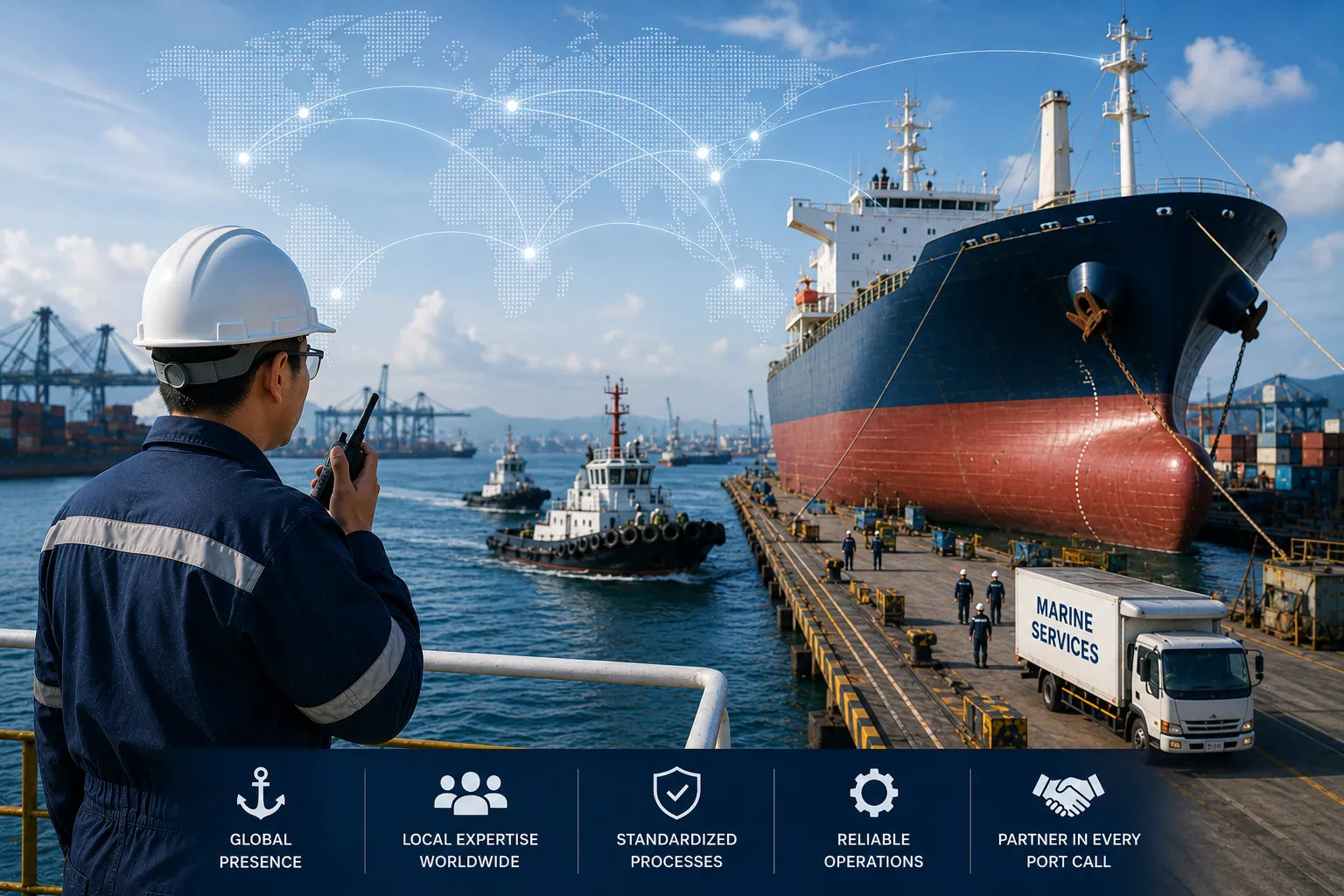 JUKO MARINE technicians executing standardized marine service workflow and quality inspection on vessel