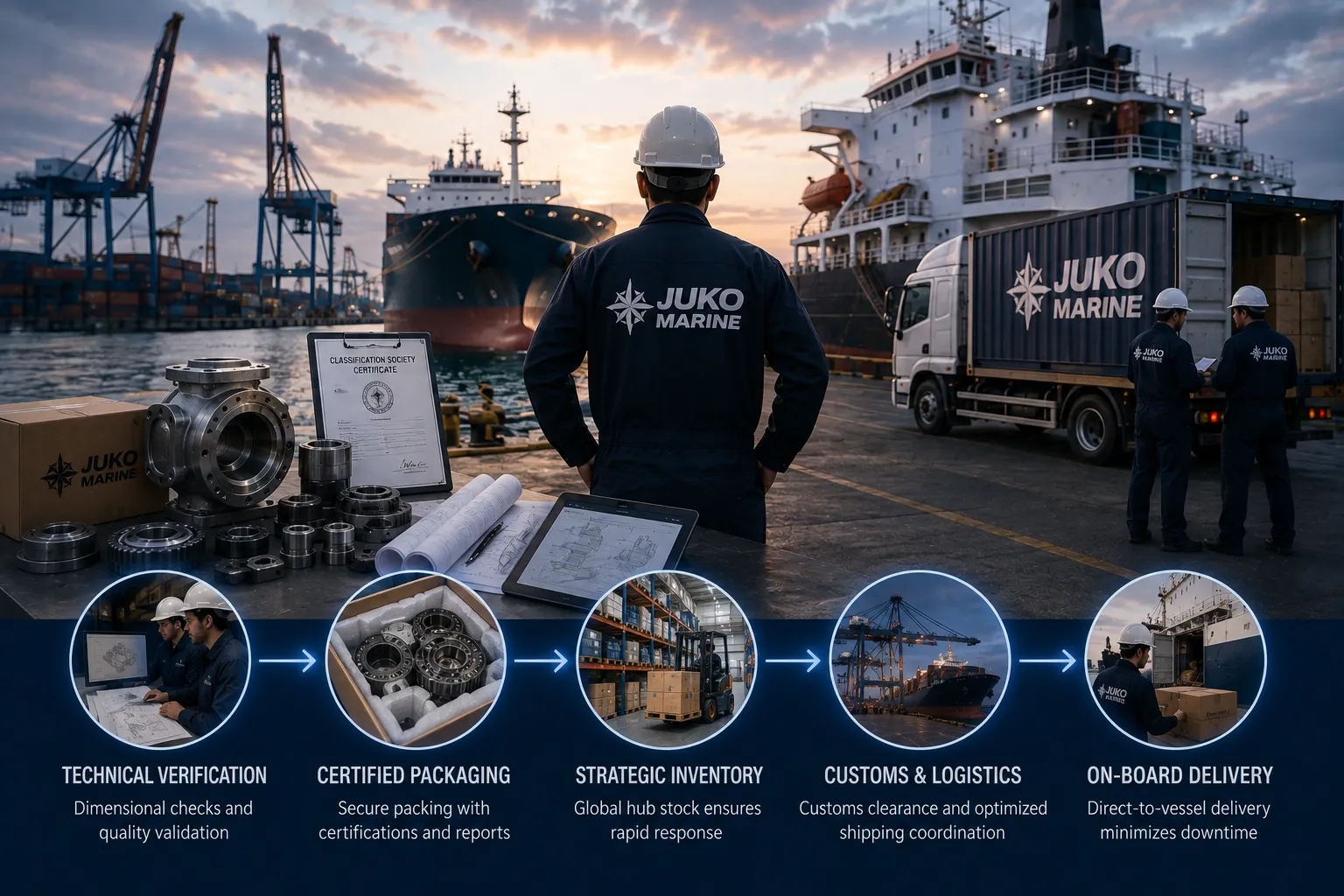 JUKO MARINE end-to-end vessel spare parts logistics management