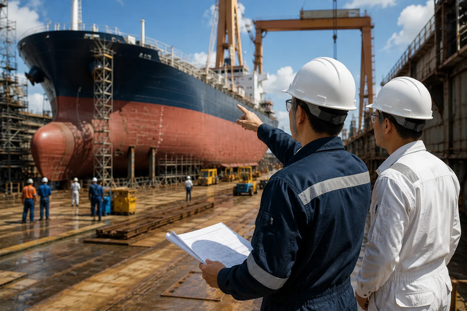 Shipyard drydocking management and marine engineering superintendence