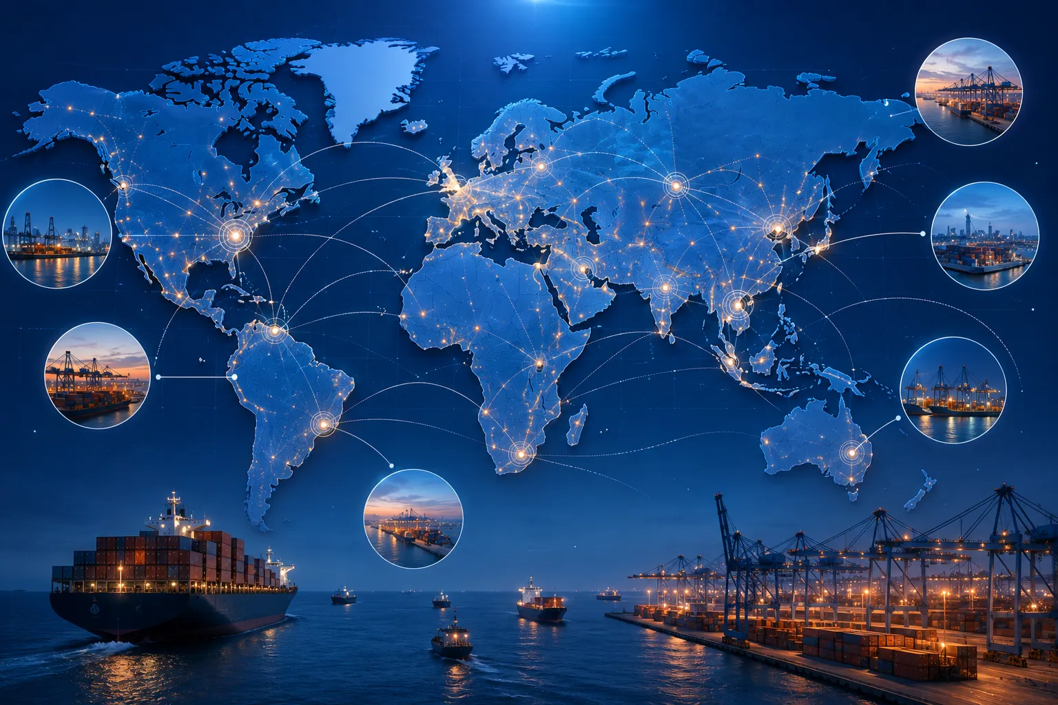 JUKO MARINE Global Service Network and Port Logistics Hubs Map