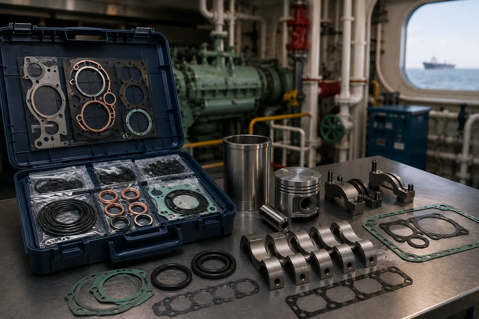 Scheduled vessel overhaul spares and marine engine components