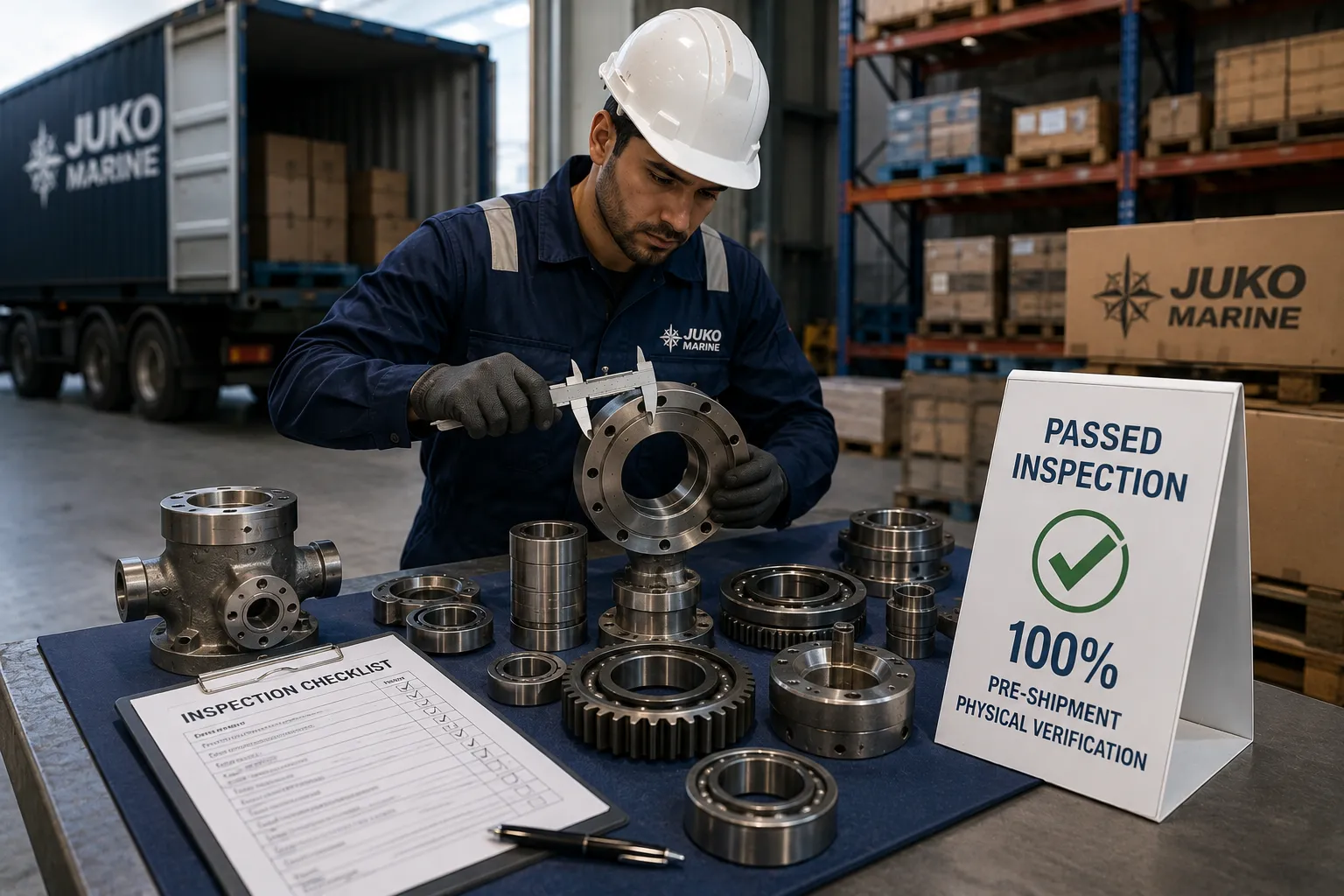 Marine spare parts quality inspection and physical dimensional verification