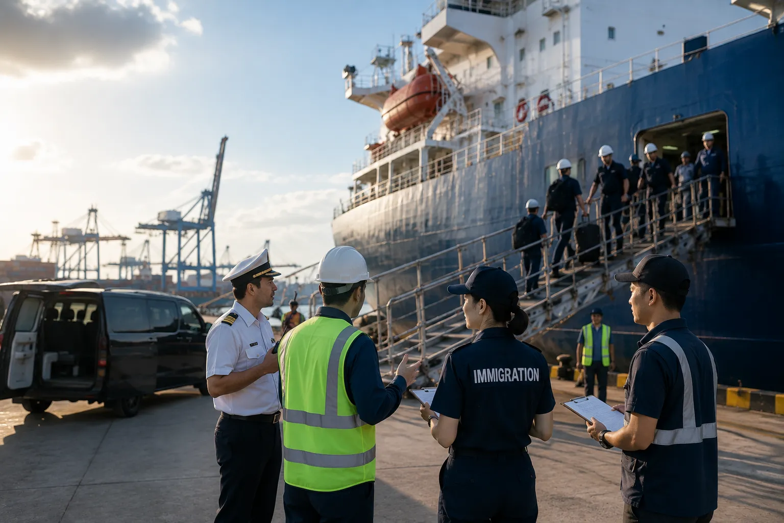 Seafarer transport logistics and port entry coordination managed by JUKO MARINE
