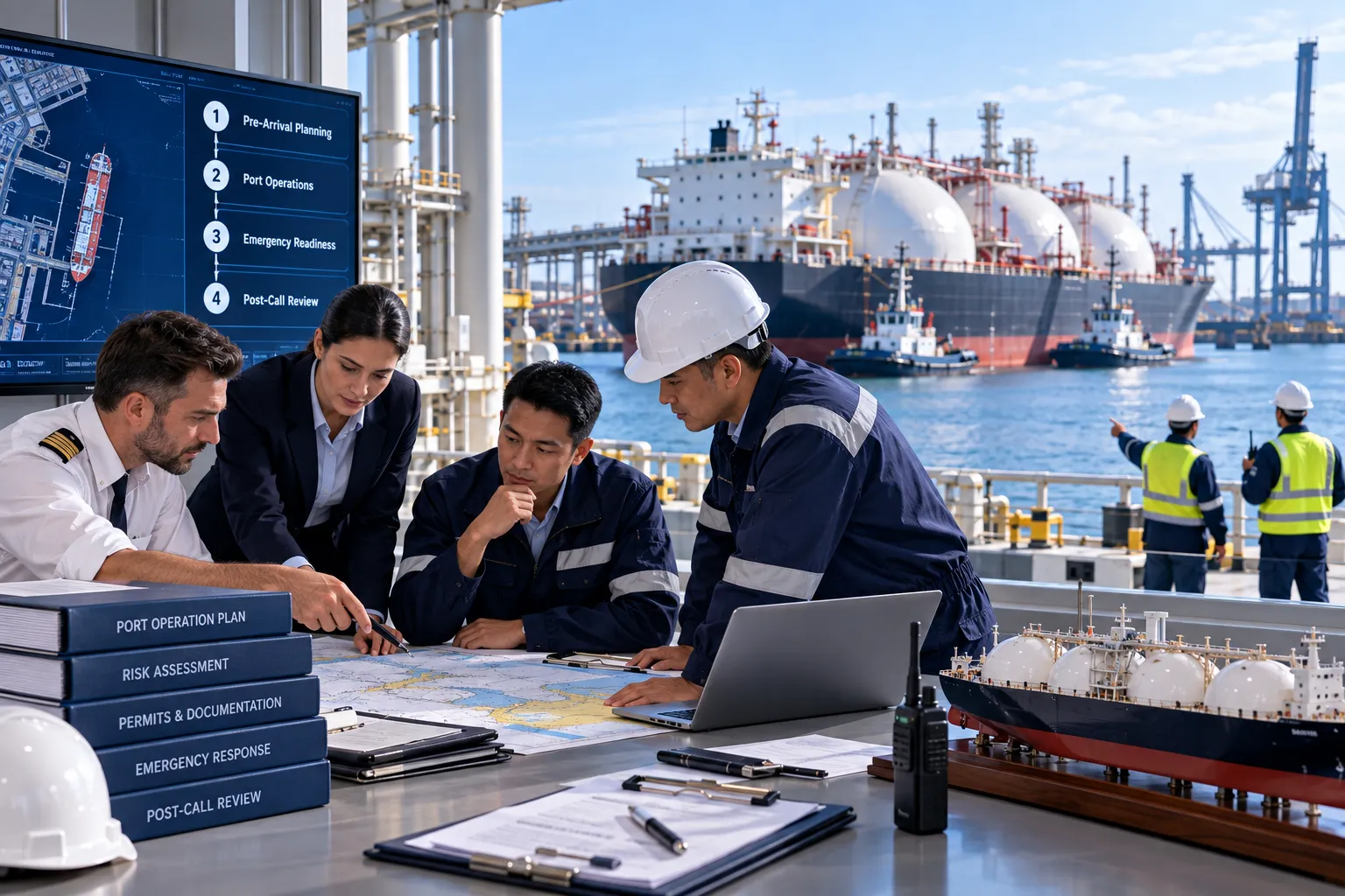Customised vessel support workflow diagram for complex maritime operations