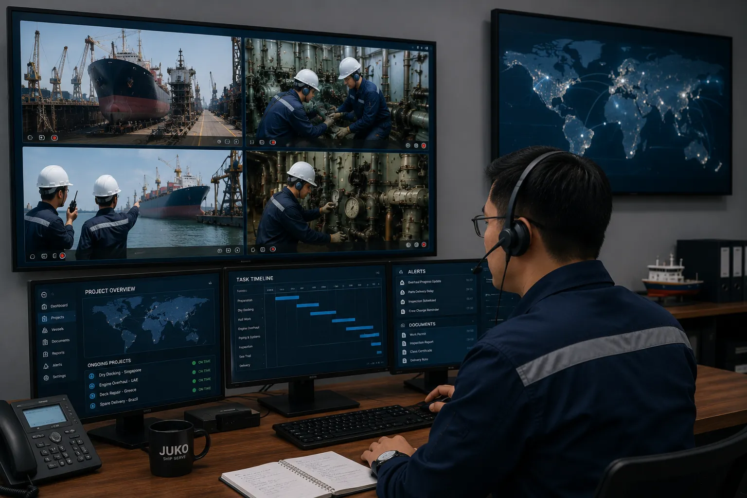 JUKO MARINE ship repair workflow and on-site technical supervision