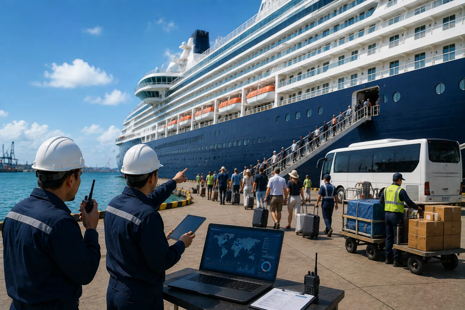 Cruise ship customs clearance and provisioning support