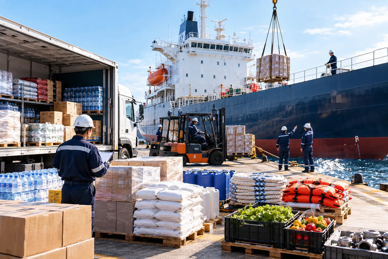 One-Stop Vessel Supply - integrated ship stores packaging and newbuilding initial supply packages