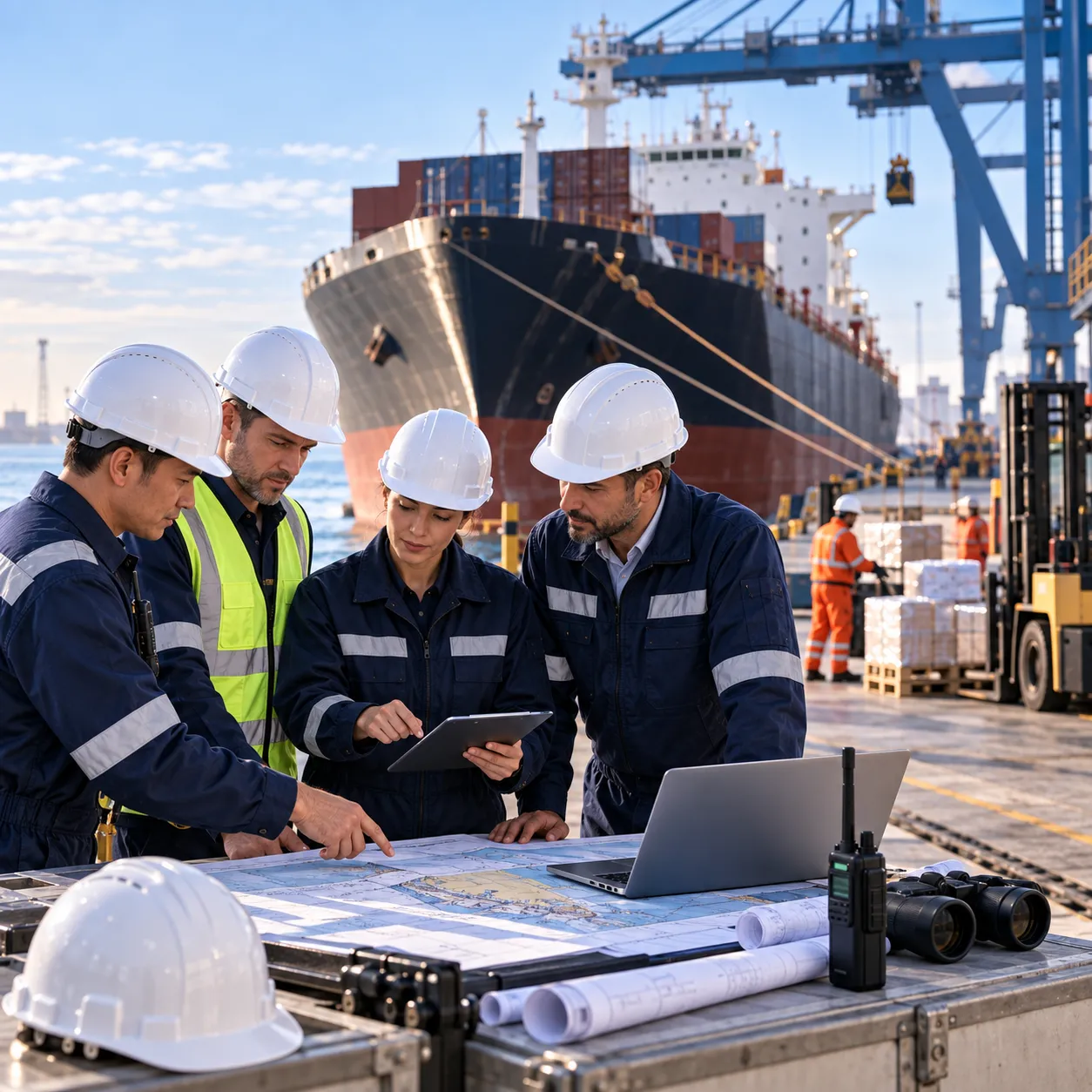 JUKO MARINE port specialists supervising vessel operations