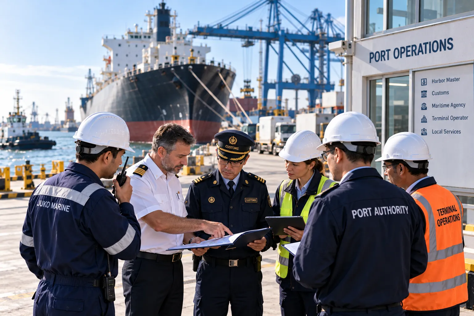Cruise vessel safety and port compliance operations