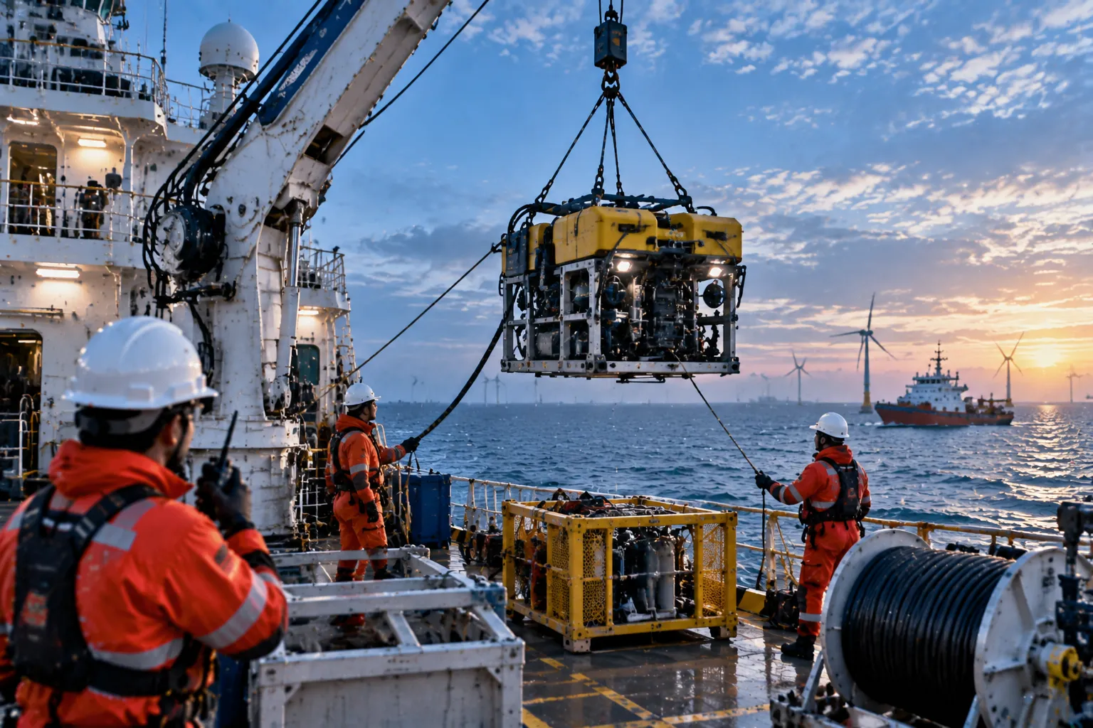 Specialized scientific equipment handling for ROV and subsea research gear