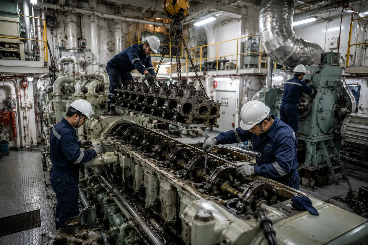 Marine main engine overhaul and auxiliary machinery repair