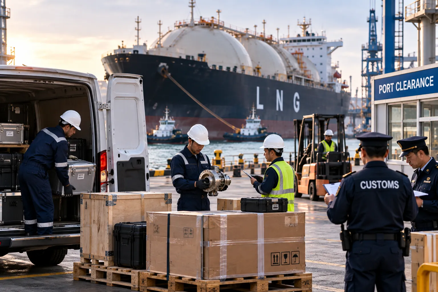 LNG carrier emergency response and vessel port clearance