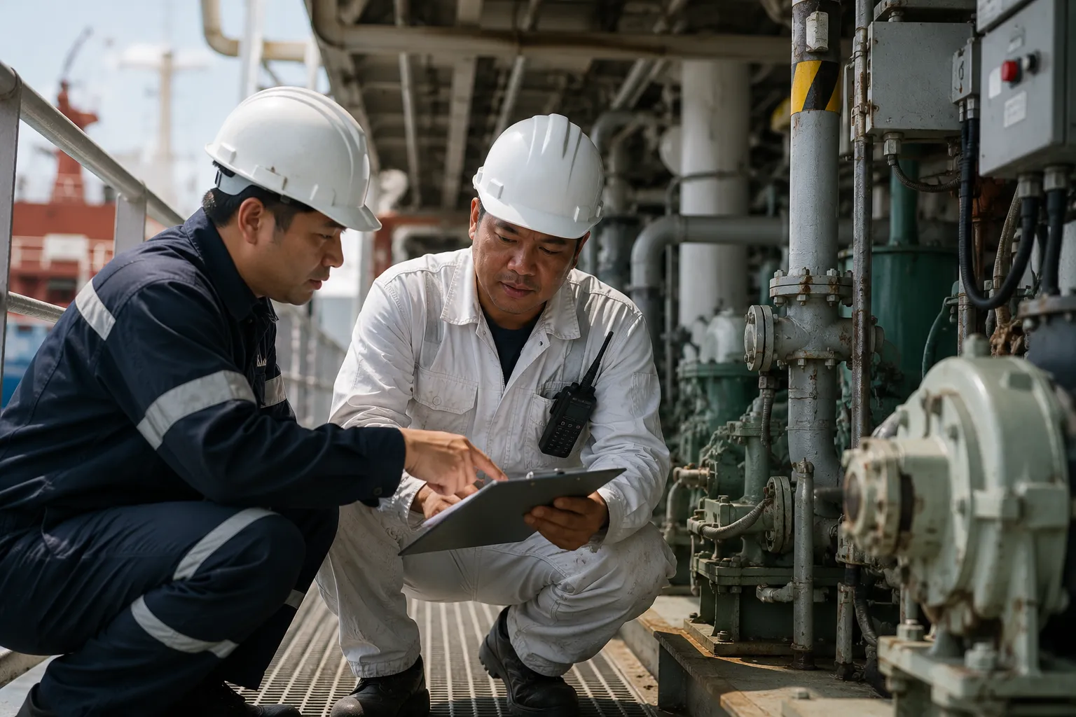 Marine technical management and vessel machinery inspection