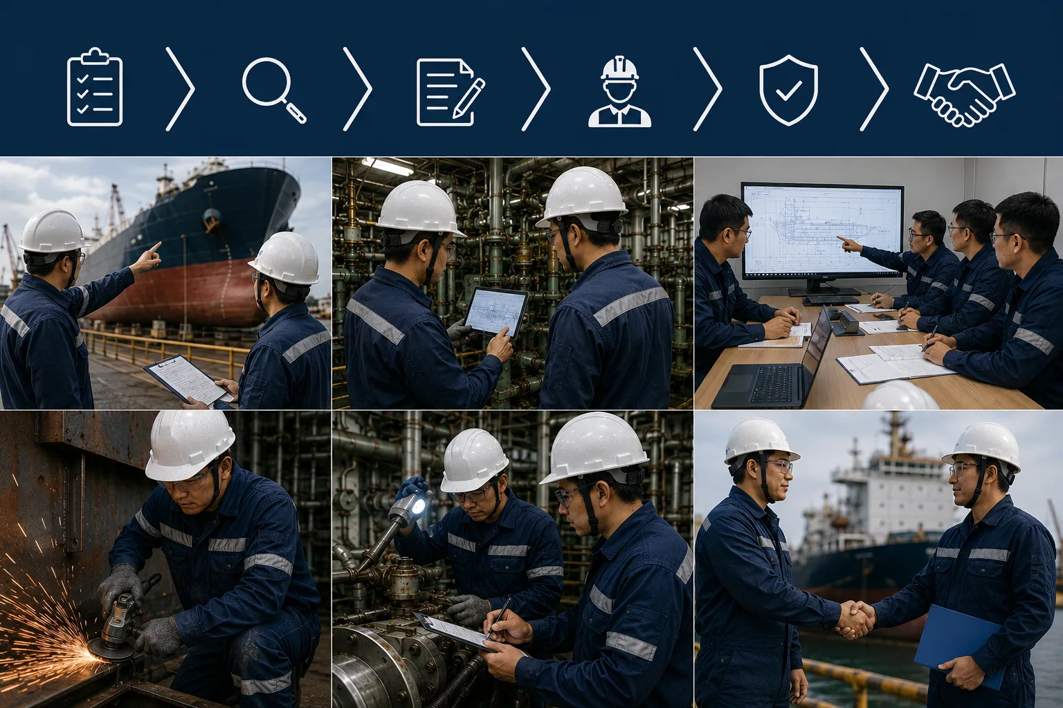 Marine repair technical support and shipyard supervision