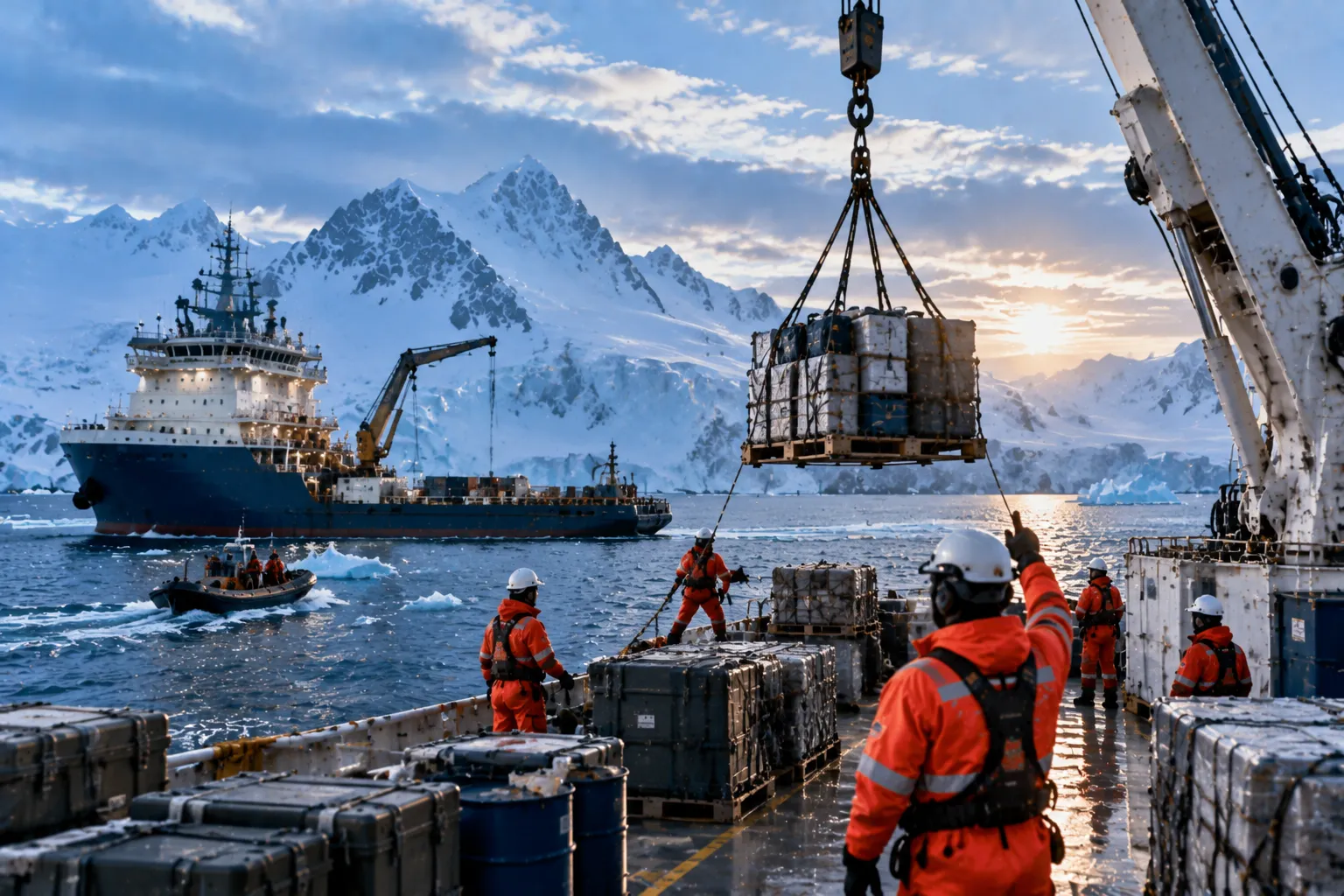 JUKO SHIP SERVE polar research support vessel and autonomous underwater vehicle logistics in extreme ocean environments