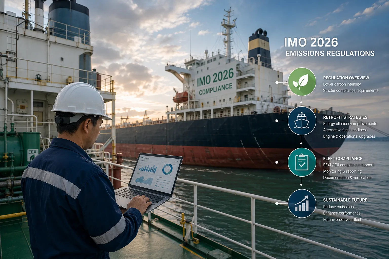 Maritime technical vessel inspection and compliance retrofit plan