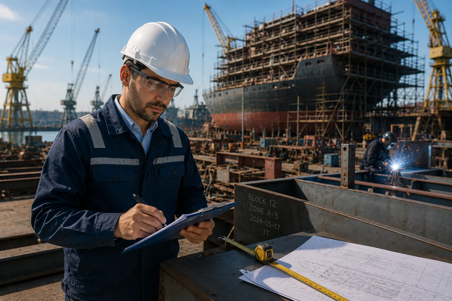 Vessel sea trial coordination and hull inspection