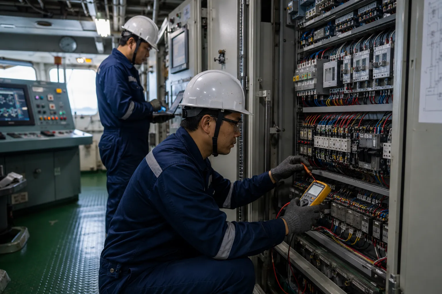 Marine electrical troubleshooting and switchboard automation repair