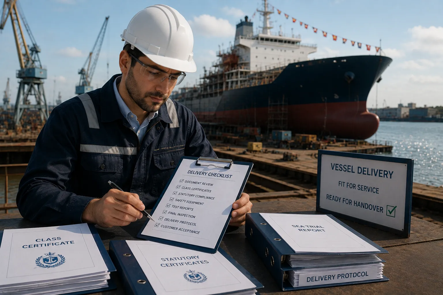 Vessel delivery handover and document verification