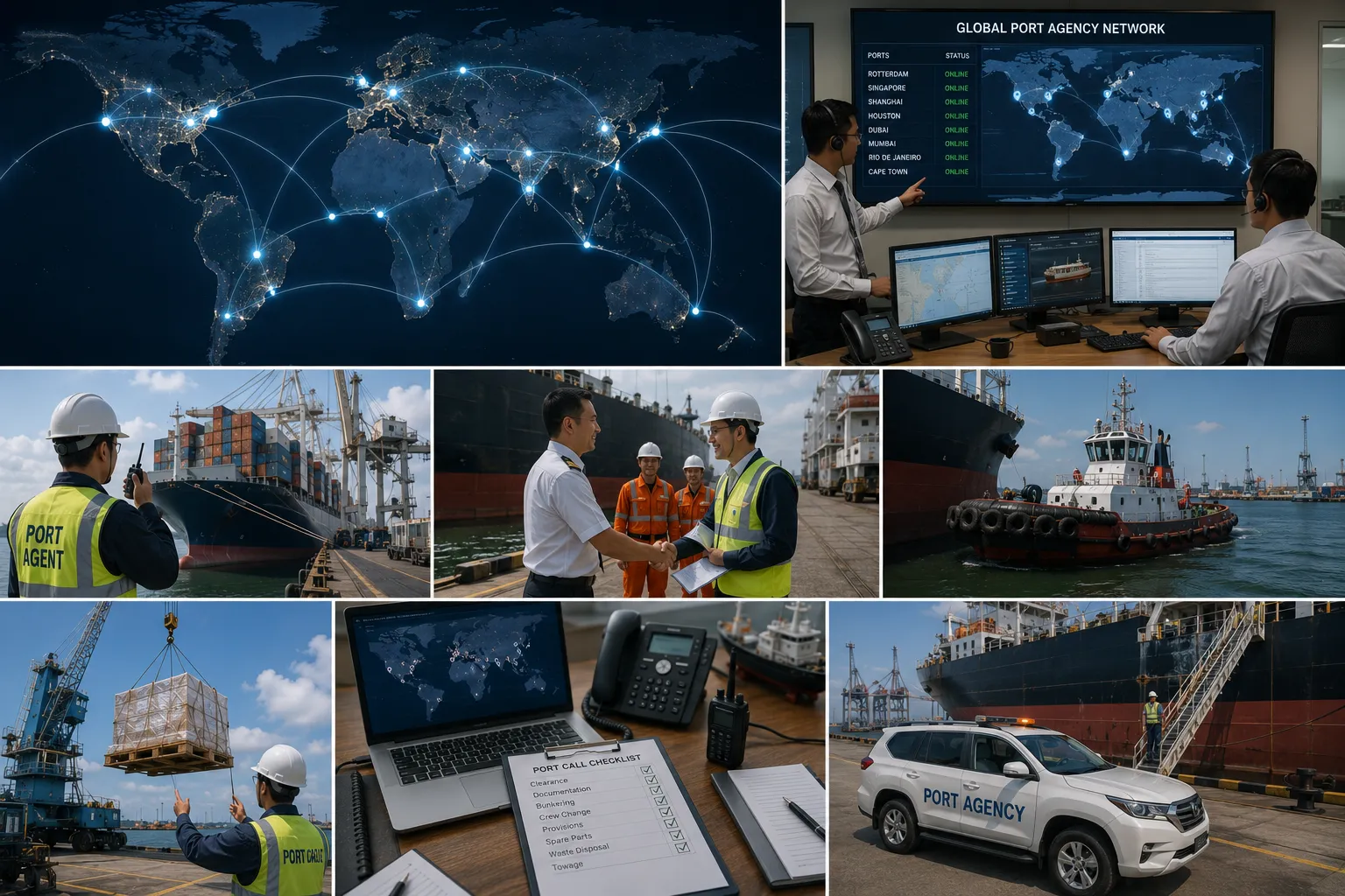 JUKO MARINE global vessel support network and key strategic port locations map